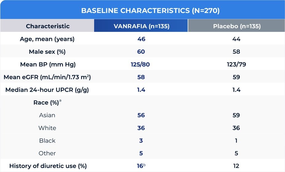 A phase 3 study assessing VANRAFIA in combination with a maximally tolerated and stable dose of RASi in IgAN.